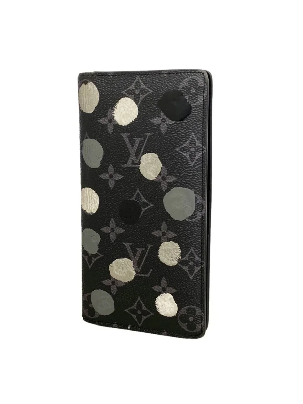 Louis Vuitton Wallet Monogram Eclipse Yayoi Kusama Portefeuille Brazza Black